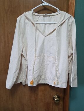 Madewell Cream Hoodie Top
